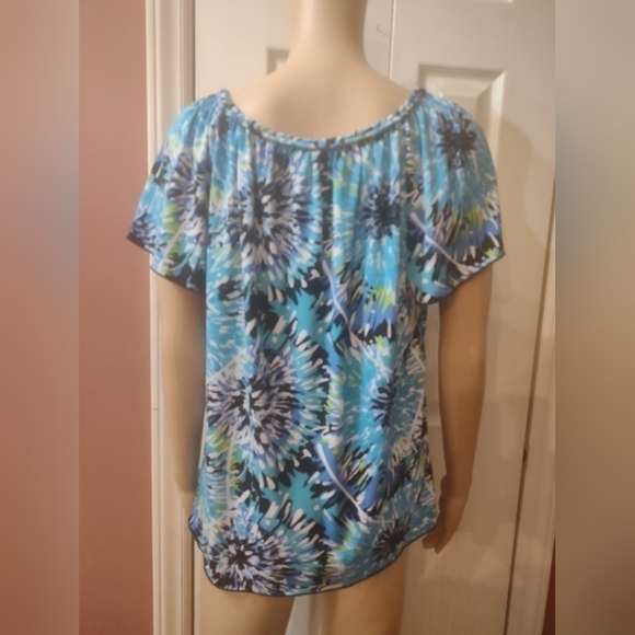 Cato women's size small blue blouse shirt top short sleeve - Picture 4 of 7